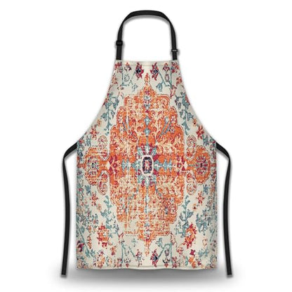 Artist Apron for Women Carpet Boho Style Ethnic Design Fun Aprons for Men for Kitchen Cooking Restaurant BBQ Painting Crafting Gardening 27” (W) x 31” (H), Waterproof Aprons - color: Carpet Boho Style