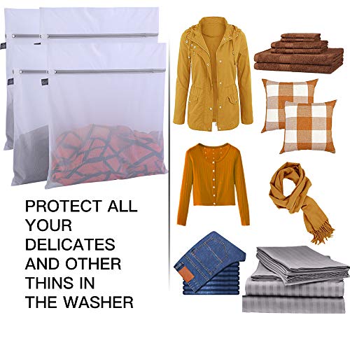 Laundry Bags Mesh Wash Bags, Large Lingerie Bags for Washing Sheet, 4XXL - color: White, size: 4XXL(24x24")