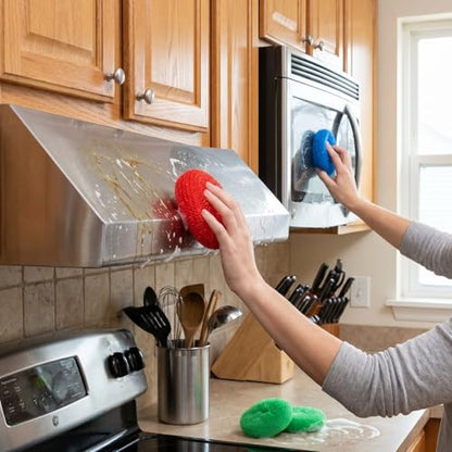 Blulu 15 Pcs Plastic Dish Scrubbers, Nylon Mesh Pads, Primary Colors - color: Primary Colors
