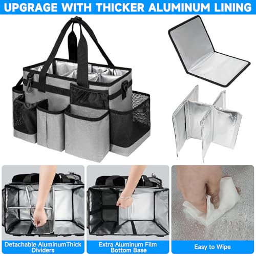 Cleaning Caddy Bag, Cleaning Supplies Organizer for Housekeepers, Housekeeping Caddy with Handle and Detachable Padded Cushion, Gray - color: Gray, size: M