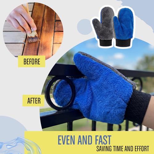 Paint Mitt Stain Mitts Reusable Microfiber - color: Gray,blue