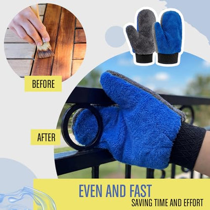 Paint Mitt Stain Mitts Reusable Microfiber - color: Gray,blue