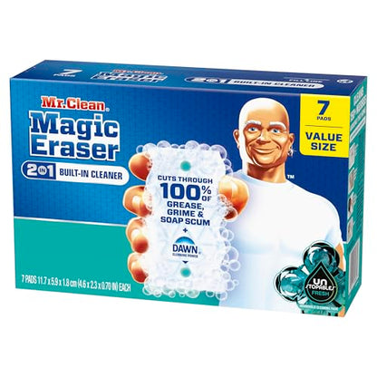 Mr. Clean Magic Eraser Foaming Sponge, All Purpose Cleaner, Dawn Cleaning Power, Wall, Sneaker, Oven Cleaner, Kitchen, Bathroom, Shower Cleaning Supplies, Scrubber, Ultra Foamy, 7 Count (Pack of 4) - size: 7 Count (Pack of 4)
