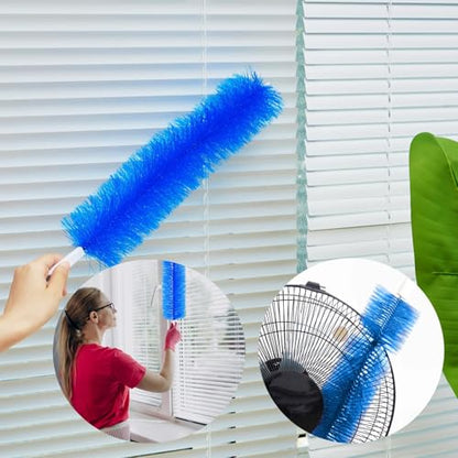 Fan Cleaner Brush, Fan Brush Cobweb Duster Microfiber Duster Ideal for Ceiling Duster, Household Duster for Curtains, Fan Cleaner for Box Fan (2 Pack) (Blue) - color: Blue