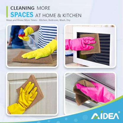AIDEA Brown Microfiber Cleaning Cloth-12PK, Cleaning Rags 12"x12" Absorbent - color: Brown, size: 12in.x12in.
