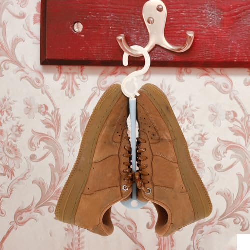 4pcs Hanging Shoe Rack Portable Shoe Drying Rack with Hooks Space Saving Organizer for Slippers and Shoes Balcony Storage for Home Living Room Bedroom