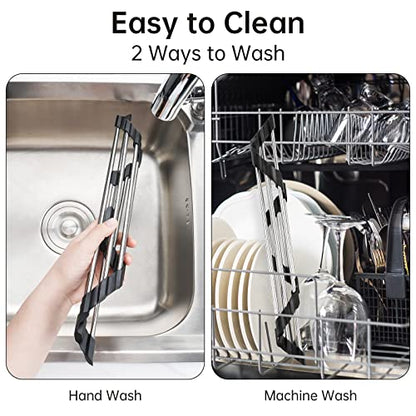 Tomorotec Triangle Roll Up Dish Drying Rack 304 Stainless Steel Black - color: Black