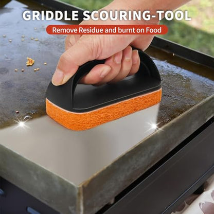 Griddle Cleaning Kit for Blackstone, Heavy-Duty Scraper & Ergonomic Handles - color: 8pcs Orange
