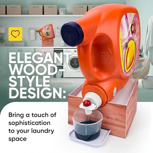 Skywin Liquid Laundry Detergent Dispenser Holder with Drip Tray - 1 Pack - color: Wood