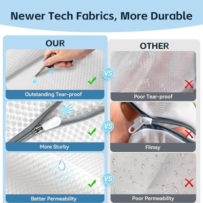 Honeycomb Mesh Laundry Bags for Delicates, Travel Storage Organize Bags,Clothing Washing Bags for Underwear, Lingerie, Bra, Blouse, Stocking, Socks, Jacket, Coat, Blanket, Shoes,Extra Strong(S+M+L) - size: S+M+L