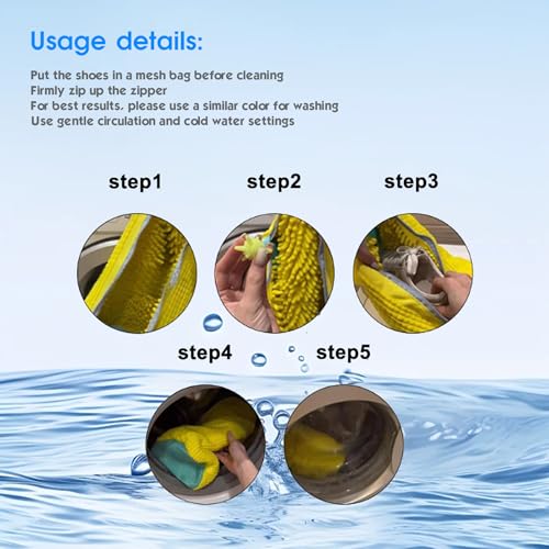 2 Pack XL Reusable Shoe Washing Bag for Washer Dryer Sneaker Laundry