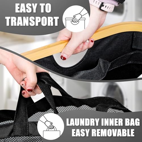 Hampers for Laundry Basket with Lid, 160L Large Laundry Hamper 3 Section - color: Black, size: 160L