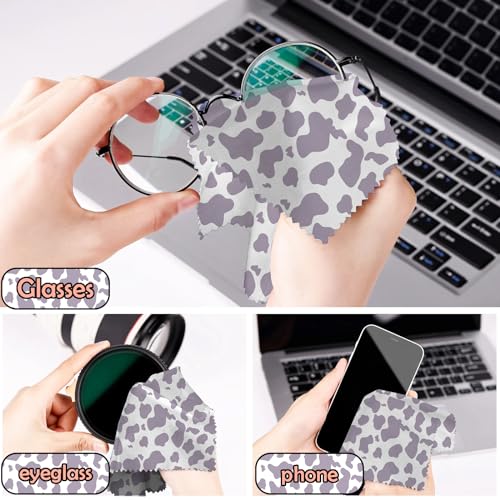 6 PCS Glasses Cleaning Cloth Eyeglass Cleaning Cloth Lens Eyeglasses Microfiber Cute Aesthetic Cloth for Unisex Women Girls Reusable Phone Screens Camera Multi-Patterns(6.3"x6.3")-Leopard - color: N1-leopard Cheetah Cow