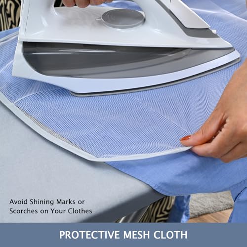 SheeChung Ironing Board Cover and Pad 18"x49",Wide Ironing Board Cover - color: Grey Blue, size: 49"L x 18"W