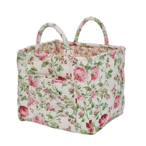 Boho Fabric Storage Basket, Large Capacity Laundry Basket, 12.2'' x 10.23'' x 10.23'' Collapsible Laundry Hamper with Easy Carry Handles (C Multi-Color 2, L) - color: C Multi-Color 2