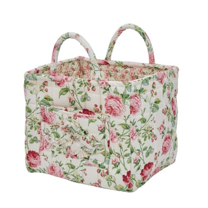 Boho Fabric Storage Basket, Large Capacity Laundry Basket, 12.2'' x 10.23'' x 10.23'' Collapsible Laundry Hamper with Easy Carry Handles (C Multi-Color 2, L) - color: C Multi-Color 2