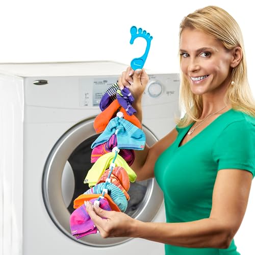 Sock Laundry Solution for Washing Drying & Storing Socks in Pairs, Clip & Hold Socks in Washer Dryer & Closet 2-Pack - color: Blue