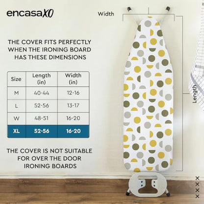 Encasa XO Ironing Board Cover and Pad 54"x18" X-Large, Thick Felt - color: Aztec, size: X-Large (54"x18")