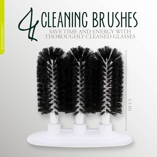 3 Brush Glass Washer Triple Glass Rinser, Cup Washer Brush