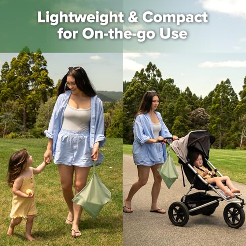 haakaa Wet Dry Bags for Baby, Water Resistant Wet Dry Bag, 2pcs, Grass - color: Grass