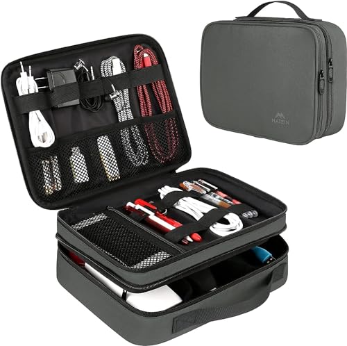 MATEIN Cord Organizer Bag, Travel Universal Cable Organizer Case, Grey - color: Grey, size: Medium