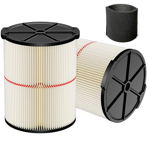 2 Pack Replacement Cartridge Filter Compatible with Craftsman 17816 9-17816 Wet Dry Vac fit 5/6/8/12/16/32 Gallon & Larger Vacuum Cleaner - size: 2 pack