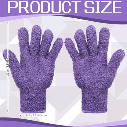 Patelai 2 Pairs Microfiber Gloves for plants Dusting Cleaning Glove Mittens House Cars Blinds Dusting(Pink, Violet,Large) - color: Pink, Violet, size: Large