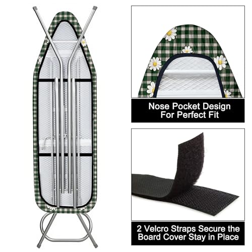 Ironing Board Cover 15"x54"，Standard Ironing Board Replacement Cover，Easy Fit - color: Grass Green, size: 15"x54"