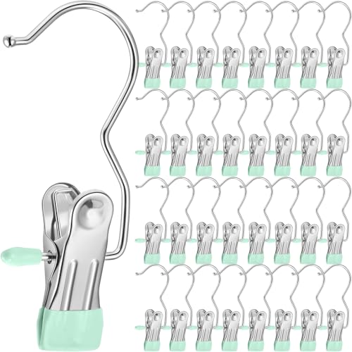 Yinder 150 Pcs Boot Hanger Clips Laundry Hook Stainless Steel, Light Green - color: Light Green