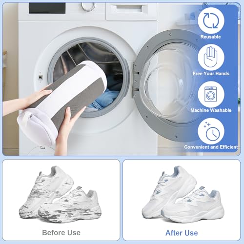 Dntorx 2 PCS Shoe Washing Machine Bags for Washer and Dryer, Grey + White - color: Grey+White