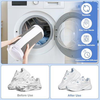 Dntorx 2 PCS Shoe Washing Machine Bags for Washer and Dryer, Grey + White - color: Grey+White