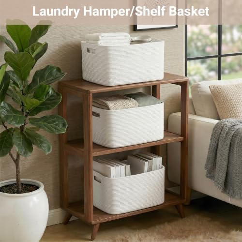 Large Laundry Basket/Hamper, 22"x17"x12", White - color: White, size: 75L