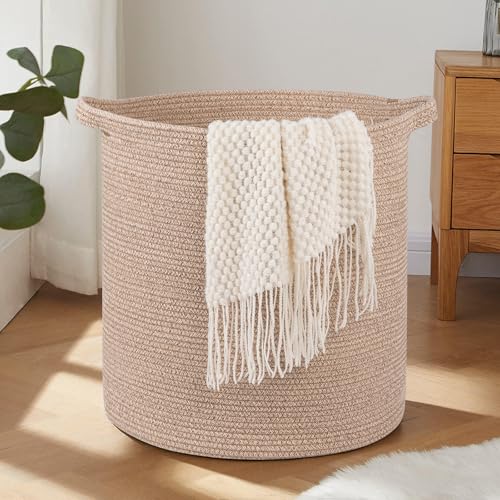 OIAHOMY 80L Laundry Basket Laundry Hamper Nursery Hamper Brown - color: Brown, size: 18*18*20in