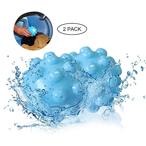 Wrinkle Remover - Blue Reusable Wash Dryer Balls - Eco Friendly Fabric Softener Alternative Gift for Wife (Pack of 2)