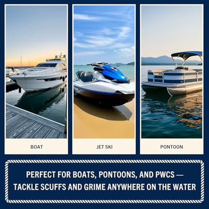RainierSupplyCo Boat Scuff Eraser - Magic Boat Erasers for Cleaning Seats, Hulls, & Interiors - Non-Toxic & Safe for Vinyl, Leather & Fiberglass Surfaces - Ideal for Pontoon and Marine Cleaning Kits