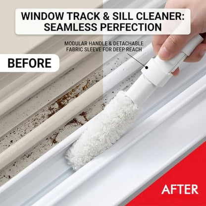 5-in-1 Window Blind Duster with 2 Microfiber Sleeves, Detail Cleaning Brush for Air Conditioner Vent, Shutter, Fan Blade, Keyboard, Nozzle - color: White 5-in-1 Brushes+5 Clothes