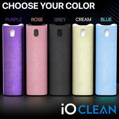 iO CLEAN Mini Screen Cleaner Spray, 2-in-1 Touchscreen Mist Cleaner, Purple - color: Purple