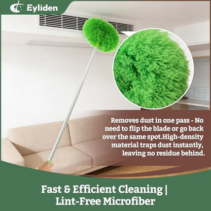 Eyliden 68" Adjustable Ceiling Fan Duster - 360° Dual-Sided Microfiber