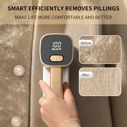 Eilveey Fabric Shaver Rechargeable Lint Remover with 3 Extra Blades & Light
