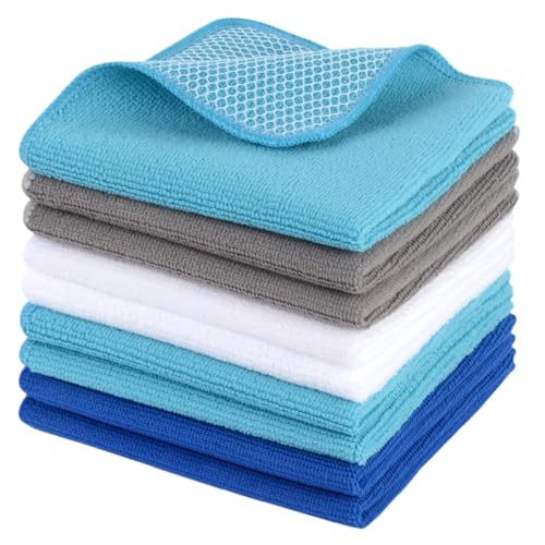 KinHwa Dish Cloths for Washing Dishes with Scrub Side, Microfiber Dish Rags - color: Mixed Colors 2, size: 12inchx12inch