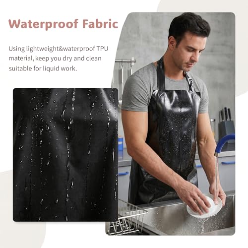 Nanxson TPU Waterproof Apron Lightweight Work Apron with Adjustable Buckle - color: Black
