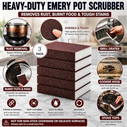 1 Pack Emery Magic Wipe Sponge, Nano Carborundum Cleaning Sponge - color: Brown, size: Basic Style 2.5cm thick-1Pcs