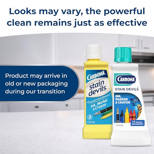 Carbona Stain Devils #3 (1.7 Fl Oz), Targeted Spot Cleaner for Ink, Marker & Crayon Stains, Safe on Skin & Washable Fabrics - size: 1.7 Fl Oz (Pack of 1)