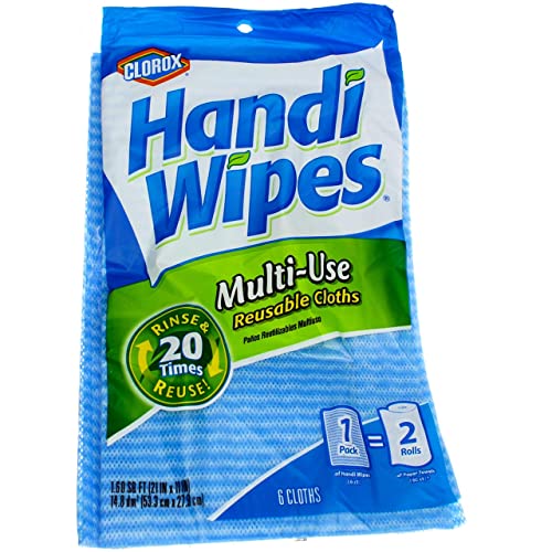 Clorox Handi Wipes Multi-Use Reusable Cleaning Cloths 21" X 11" 6 Count (Pack of 4) - size: 6 Count (Pack of 4)