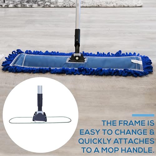 Kleen Handler Commercial Dust Mop Frame 24 Inch, Hardwood Floors, 12-Pack - color: Steel Frame - 24 Inch, size: 12 Pack