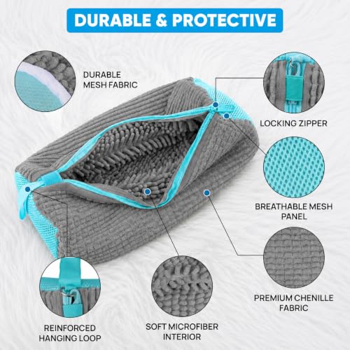 Shoe Washing Machine Bag – 2Pcs Shoe Cleaning Laundry Bags for Sneakers (Grey) - color: Grey