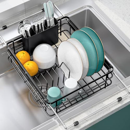 TOOLF in Sink Dish Drying Racks, Large Dish Drainer with Utensil Holder - size: Large Size