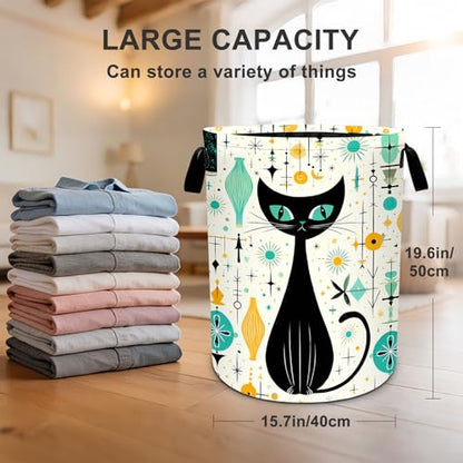 Cat Laundry Basket Waterproof Laundry Hamper Foldable Laundry Bag with Handles for Bedroom, Bathroom, Office, Clothes Storage - color: Cat