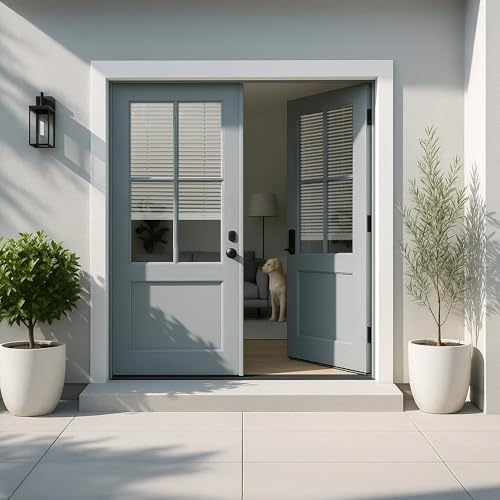 REGAL estate Strong Hold Magnetic Door Mini Blinds, White, 25 x 48 in - color: Magmount Mini Blinds - White, size: 25"W x 48"H
