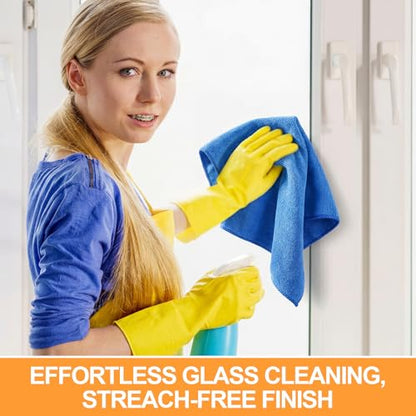 Nuenen Car Microfiber Clean Cloths, Yellow,Blue, 16 x 16 Inch, 60 Pcs - color: Yellow,blue, size: 16 x 16 inches
